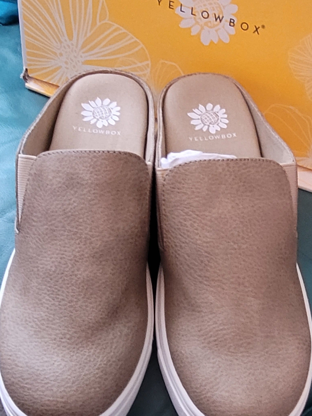 Yellow Box Taupe Slip-On Clog Sneakers with White Platform - Picture 5 of 13